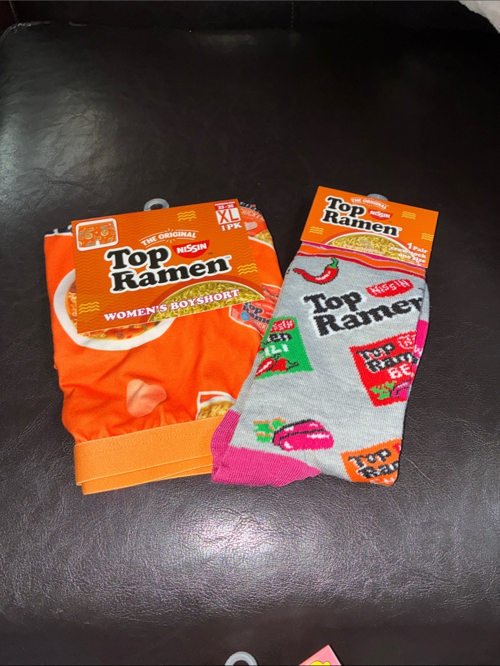 Top Ramen Orange Boyshort and Novelty Socks